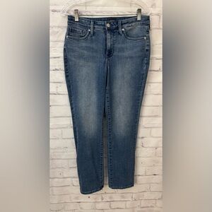NYDJ Size 8P Sheri Slim Stretch Blue Jeans Not Your Daughter’s Jeans Mid Rise